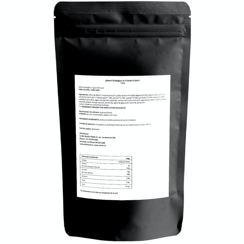 Jeleuri ecologice cu fructe si iaurt, 100 g, Niavis Jeleuri ecologice cu fructe si iaurt, 100 g, Niavis