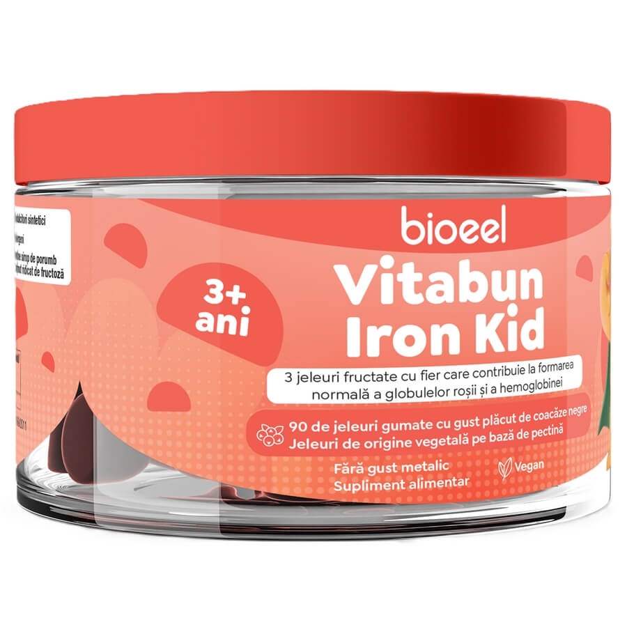 Jeleuri fructate cu fier Vitabun Iron Kid, 90 jeleuri, Bioeel Jeleuri fructate cu fier Vitabun Iron Kid, 90 jeleuri, Bioeel