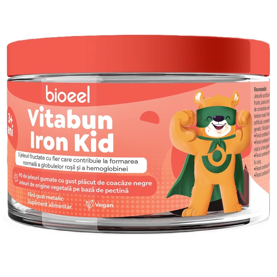 Jeleuri fructate cu fier Vitabun Iron Kid, 90 jeleuri, Bioeel Jeleuri fructate cu fier Vitabun Iron Kid, 90 jeleuri, Bioeel