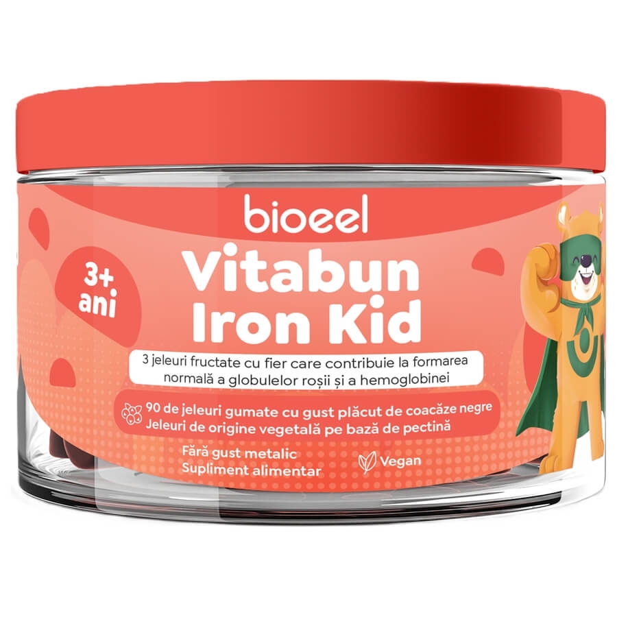 Jeleuri fructate cu fier Vitabun Iron Kid, 90 jeleuri, Bioeel Jeleuri fructate cu fier Vitabun Iron Kid, 90 jeleuri, Bioeel