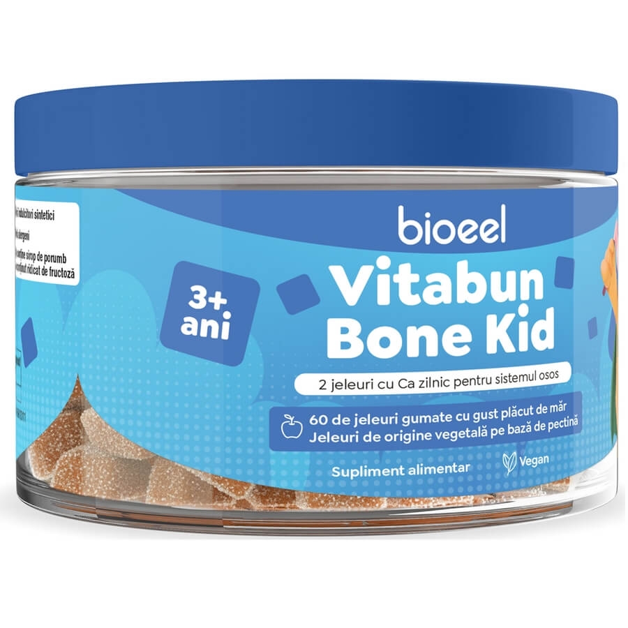 Jeleuri gumate cu calciu Vitabun Bone Kid, 60 jeleuri, Bioeel