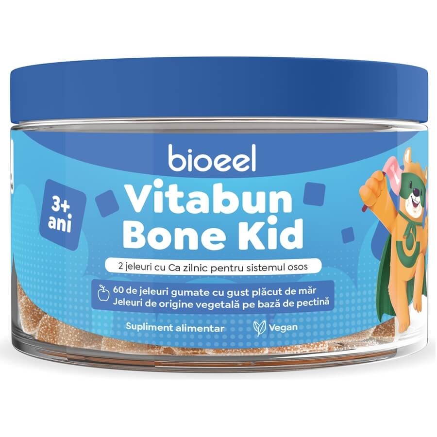 Jeleuri gumate cu calciu Vitabun Bone Kid, 60 jeleuri, Bioeel