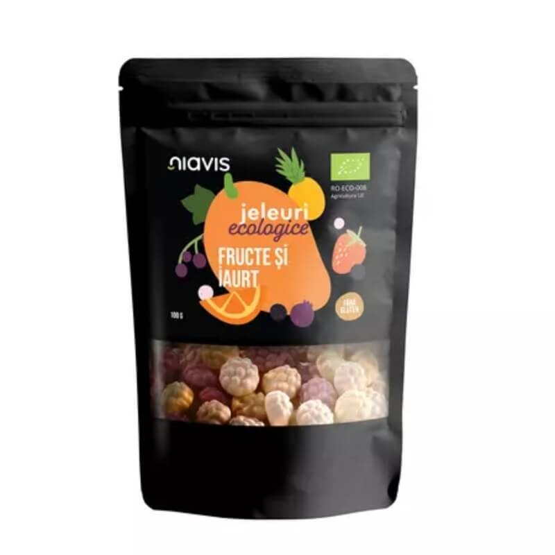 Jeleuri ecologice cu fructe si iaurt, 100 g, Niavis Jeleuri ecologice cu fructe si iaurt, 100 g, Niavis