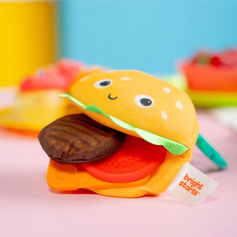 Jucarie dentitie Say Cheeseburger, +3 luni, Bright Starts Jucarie dentitie Say Cheeseburger, +3 luni, Bright Starts