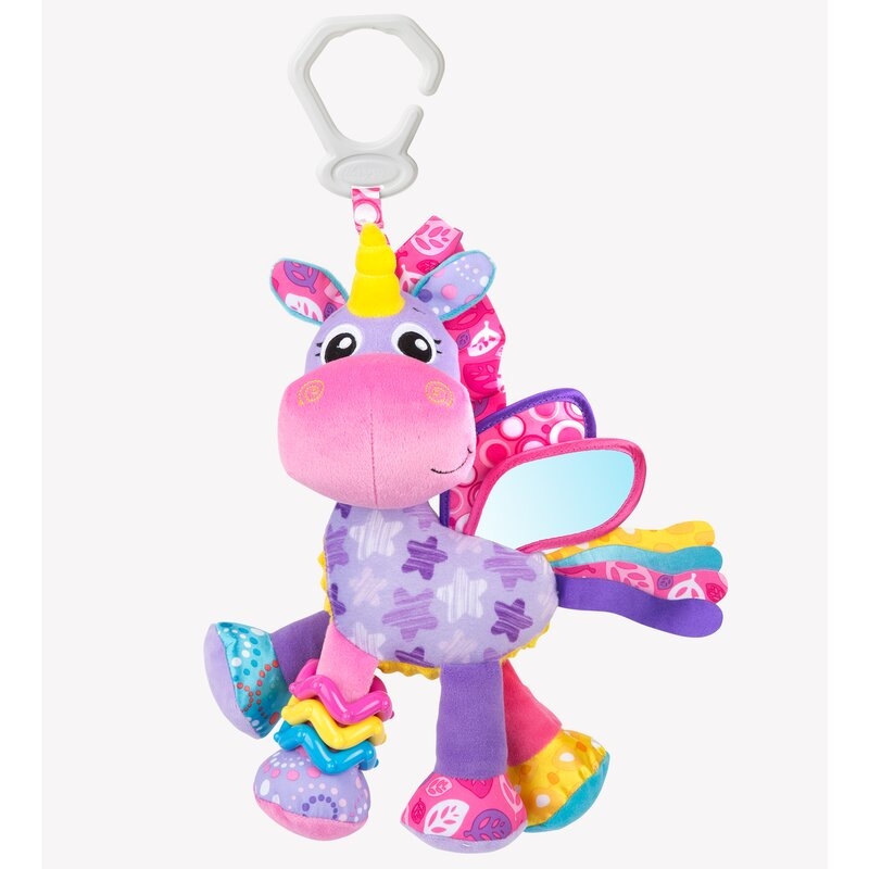 Jucarie pentru carucior, scoica auto si patut, Playgro, Cu jucarie de dentitie, Cu sunete, Activity Friend Stella Unicorn, 39 cm Jucarie pentru carucior, scoica auto si patut, Playgro, Cu jucarie de dentitie, Cu sunete, Activity Friend Stella Unicorn, 39 cm