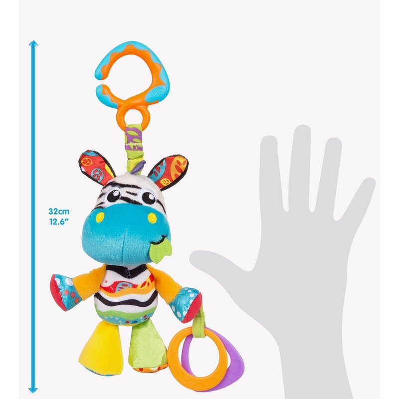 Jucarie pentru carucior, scoica auto si patut, Cu jucarie de dentitie, Zoe Zebra Munchimal, 32 cm, Playgro Jucarie pentru carucior, scoica auto si patut, Cu jucarie de dentitie, Zoe Zebra Munchimal, 32 cm, Playgro