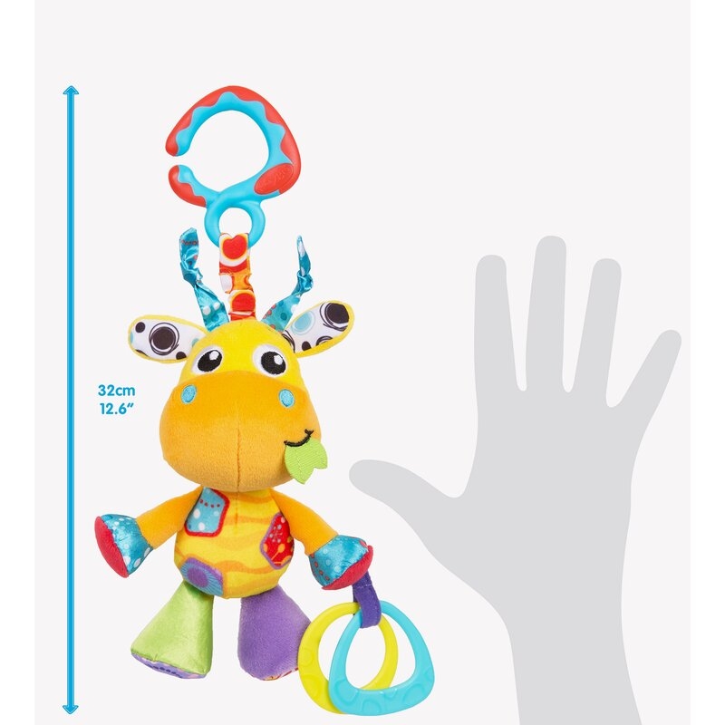 Jucarie pentru carucior, scoica auto si patut, Jerry Giraffe Munchimal, 32 cm, Playgro Jucarie pentru carucior, scoica auto si patut, Jerry Giraffe Munchimal, 32 cm, Playgro