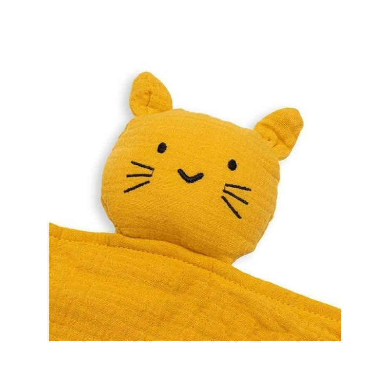 Jucarie textila, New Baby, Baby Cat, Pentru bebelusi, Moale, Din muselina, 100% bumbac,30x30 cm, Mustard Jucarie textila, New Baby, Baby Cat, Pentru bebelusi, Moale, Din muselina, 100% bumbac,30x30 cm, Mustard