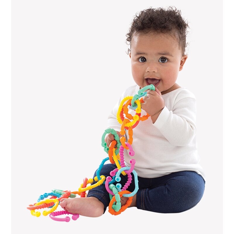 Jucarii de dentitie inele, Atasabile la carucior, scoica auto si patut, 24 piese, Loopy Links, Playgro Jucarii de dentitie inele, Atasabile la carucior, scoica auto si patut, 24 piese, Loopy Links, Playgro