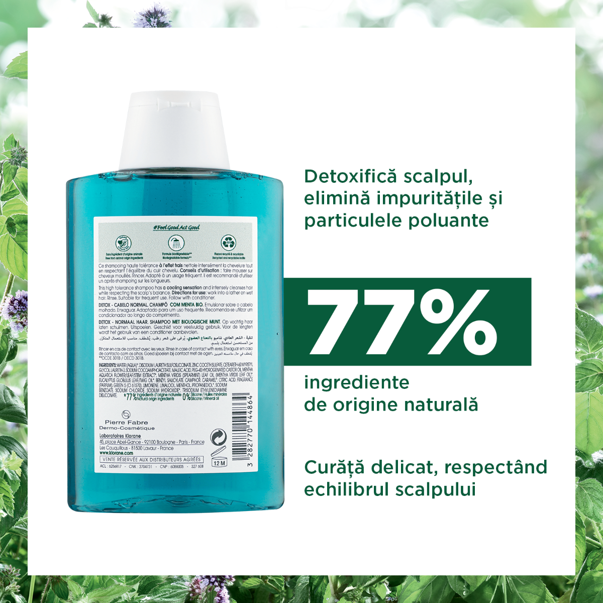 Klorane - Sampon cu extract de menta 200ml