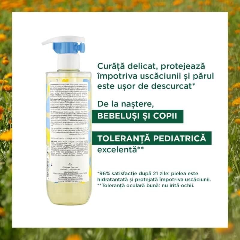 Gel spumant pentru par si corp, 500 ml, Klorane Bebe
