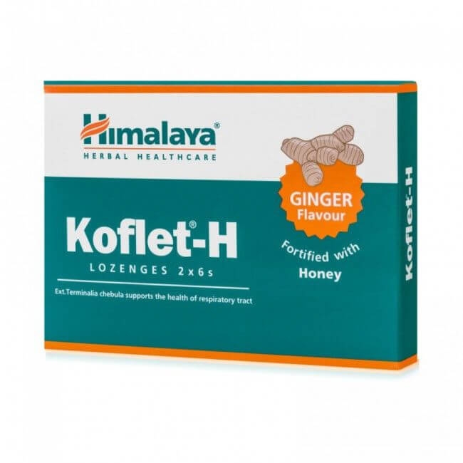 Koflet-H cu aroma de ghimbir, 12 pastile, Himalaya Koflet-H cu aroma de ghimbir, 12 pastile, Himalaya