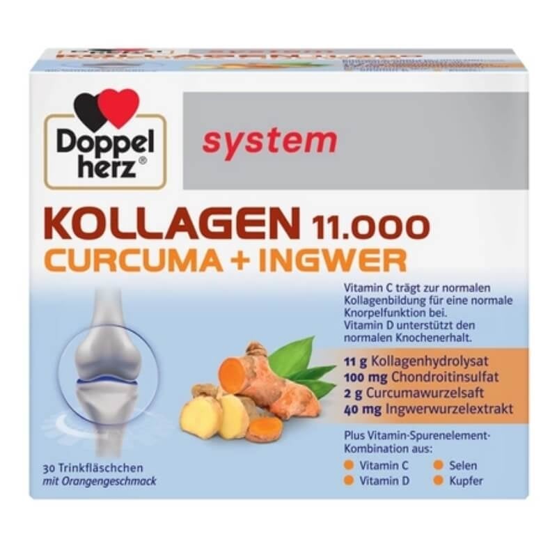 Kollagen 11.000 Curcuma si ghimbir System, 30 flacoane, Doppelherz Kollagen 11.000 Curcuma si ghimbir System, 30 flacoane, Doppelherz
