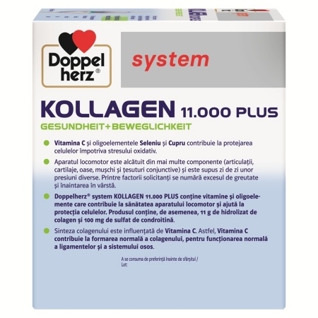 Kollagen 11.000 Plus System, 36 flacoane unidoza, Doppelherz Kollagen 11.000 Plus System, 36 flacoane unidoza, Doppelherz
