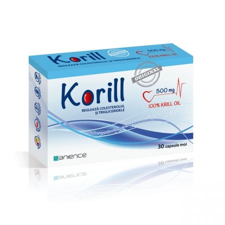 Korill ulei pur de krill, 500 mg, 30 capsule, Sanience Korill ulei pur de krill, 500 mg, 30 capsule, Sanience
