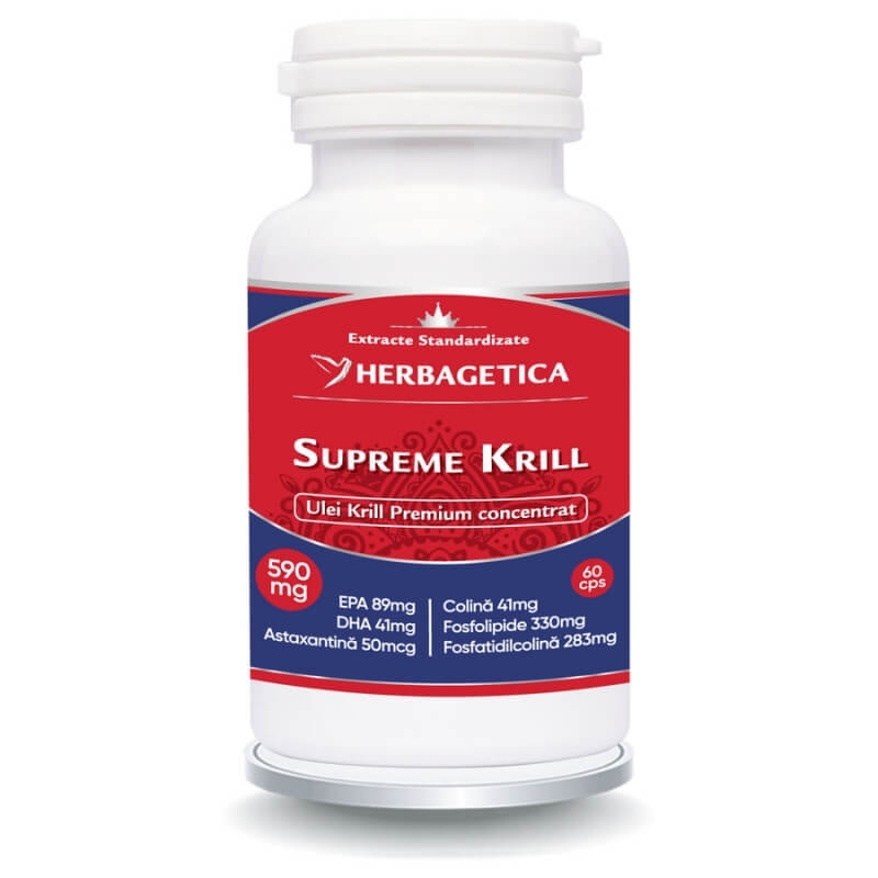 Supreme Krill Omega 3 Forte, 60 capsule, Herbagetica Supreme Krill Omega 3 Forte, 60 capsule, Herbagetica