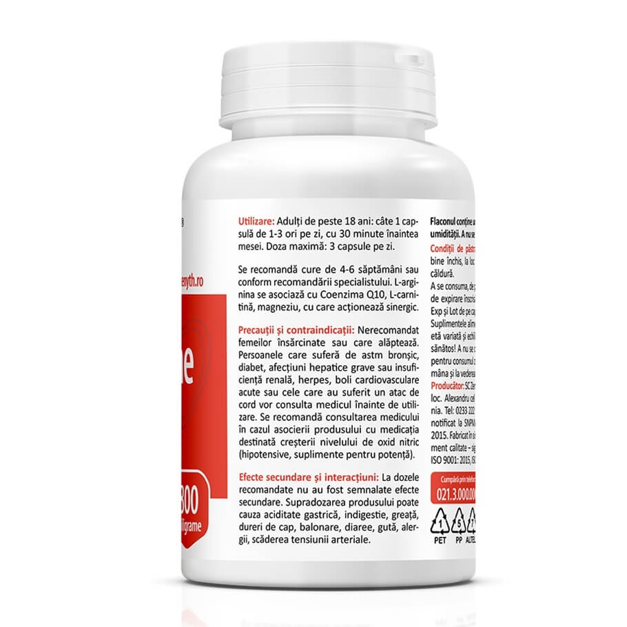 L-Arginine 800 mg, 60 capsule, Zenyth L-Arginine 800 mg, 60 capsule, Zenyth