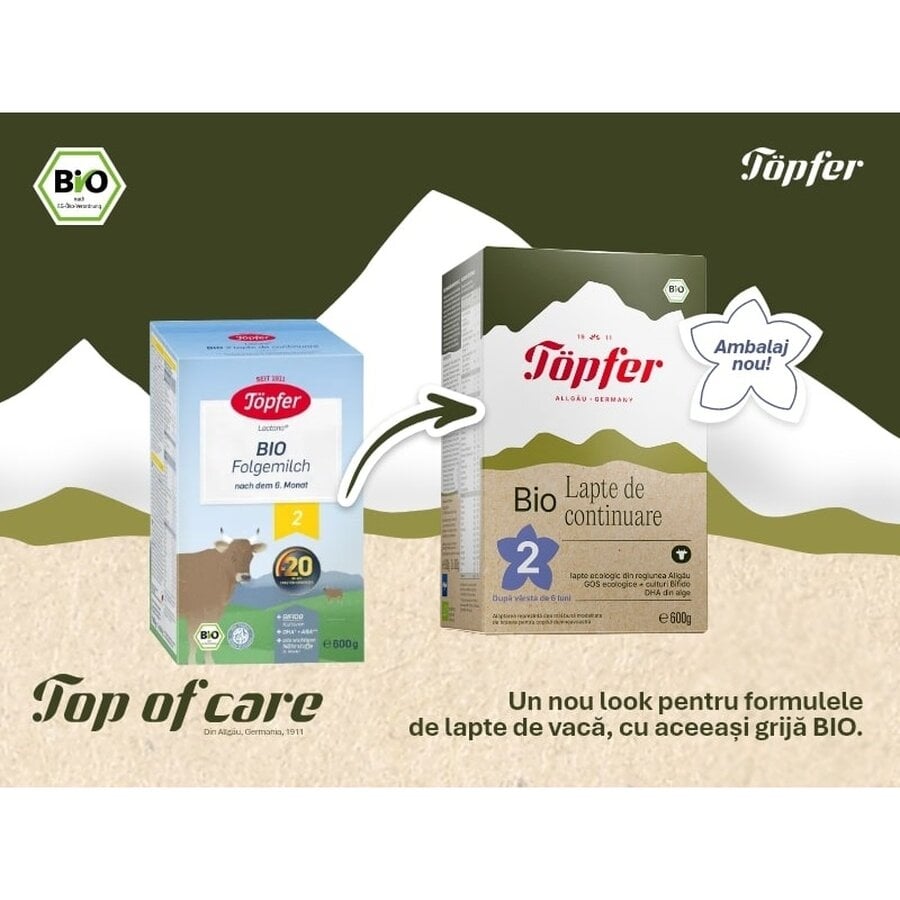 Lactana Bio 2 formula pentru alimentatia artificiala, 600g, Topfer Lactana Bio 2 formula pentru alimentatia artificiala, 600g, Topfer
