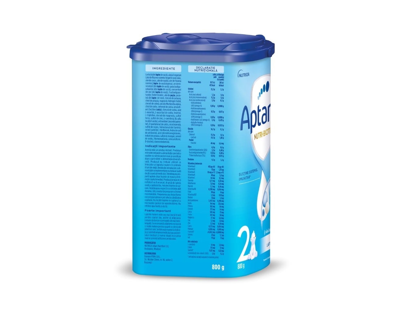 Lapte praf de continuare Aptamil 2 Nutri-Biotik, 6-12 luni, 800g, Nutricia Lapte praf de continuare Aptamil 2 Nutri-Biotik, 6-12 luni, 800g, Nutricia