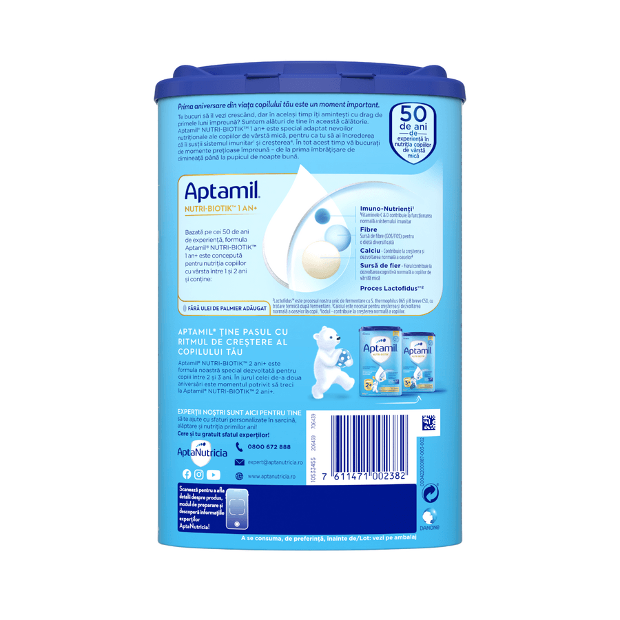Lapte praf Aptamil Junior 1 plus Nutri-Biotik, 1-2 ani, 800g, Nutricia Lapte praf Aptamil Junior 1 plus Nutri-Biotik, 1-2 ani, 800g, Nutricia