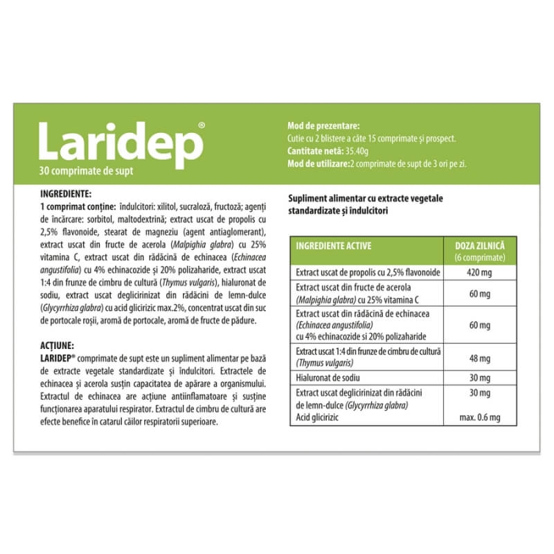 Laridep, 30 comprimate, Dr. Phyto