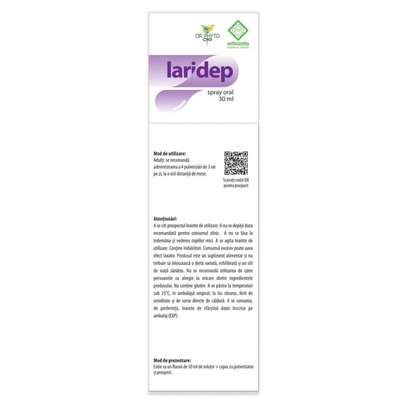 Spray oral Laridep, 30 ml, Dr. Phyto Spray oral Laridep, 30 ml, Dr. Phyto