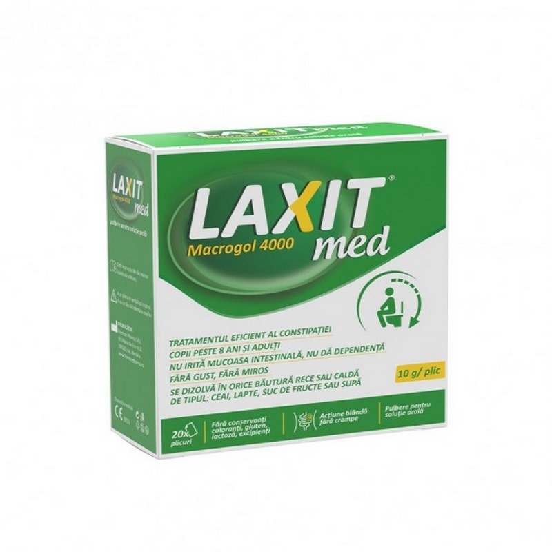 Pulbere pentru solutie orala Laxit Med, 10 g, 20 plicuri, Fiterman Pharma Pulbere pentru solutie orala Laxit Med, 10 g, 20 plicuri, Fiterman Pharma