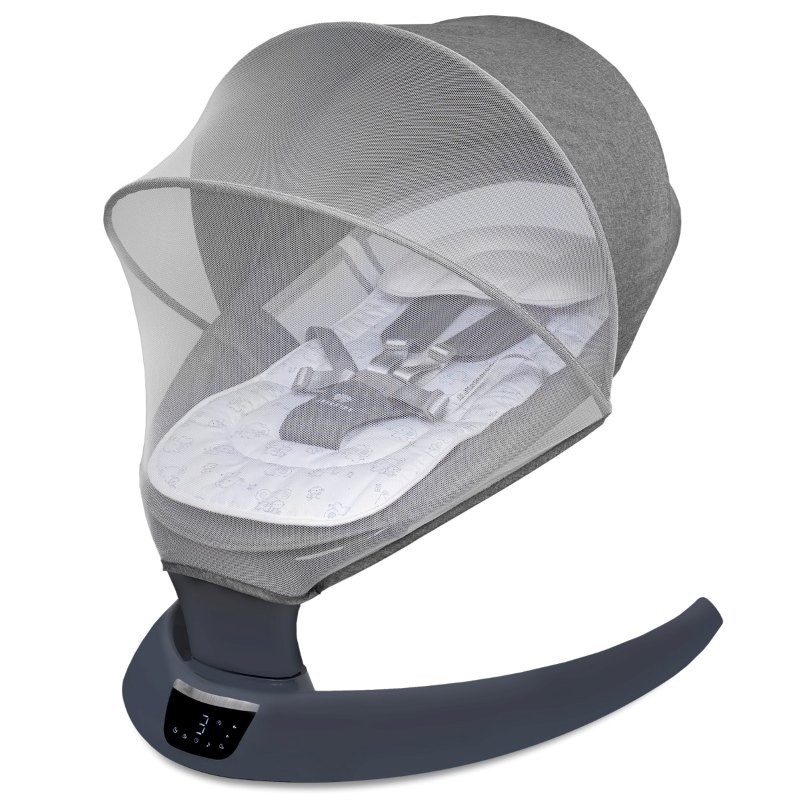 Leagan electric pentru bebelusi Evoque, Powder Grey, Appekids Leagan electric pentru bebelusi Evoque, Powder Grey, Appekids