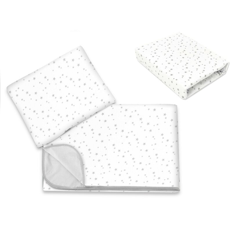 Lenjerie patut cu 3 piese, MimiNu, Cu cearceaf 120x60 cm, Din bumbac certificat Oeko Tex Standard 100, Cu paturica si pernuta, Mini Gray Stars Lenjerie patut cu 3 piese, MimiNu, Cu cearceaf 120x60 cm, Din bumbac certificat Oeko Tex Standard 100, Cu paturica si pernuta, Mini Gray Stars