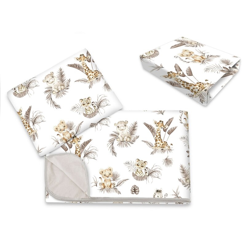 Lenjerie patut cu 3 piese, MimiNu, Cu cearceaf 120x60 cm, Din bumbac certificat Oeko Tex Standard 100, Cu paturica si pernuta, Savanna Lenjerie patut cu 3 piese, MimiNu, Cu cearceaf 120x60 cm, Din bumbac certificat Oeko Tex Standard 100, Cu paturica si pernuta, Savanna