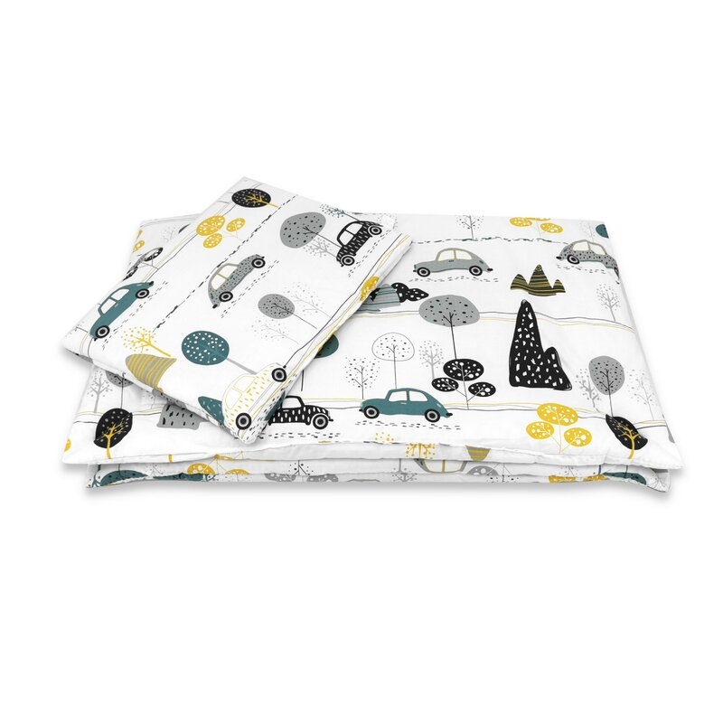 Lenjerie patut cu 5 piese, MimiNu, Cu cearceaf 120x60 cm, Pilota, Pernuta, 2 aparatori, Din bumbac certificat Oeko Tex Standard 100, Childrens Journey Grey Lenjerie patut cu 5 piese, MimiNu, Cu cearceaf 120x60 cm, Pilota, Pernuta, 2 aparatori, Din bumbac certificat Oeko Tex Standard 100, Childrens Journey Grey