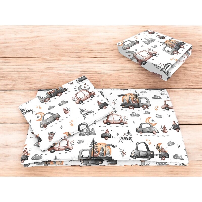 Lenjerie patut cu 3 piese, MimiNu, Cu cearceaf 120x60 cm, Pilota, Pernuta, Din bumbac certificat Oeko Tex Standard 100, Design, Cars Grey Lenjerie patut cu 3 piese, MimiNu, Cu cearceaf 120x60 cm, Pilota, Pernuta, Din bumbac certificat Oeko Tex Standard 100, Design, Cars Grey