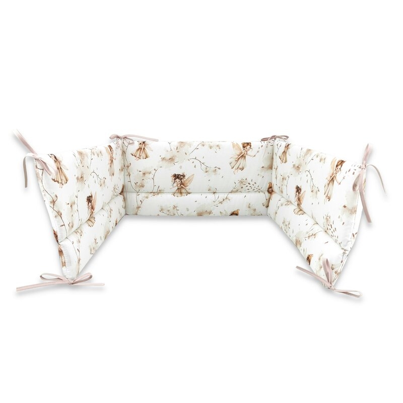 Lenjerie patut cu 3 piese, MimiNu, Pentru patut 120x60 cm, Cu protectie laterala, Din bumbac certificat Oeko Tex Standard 100, Fairy Lenjerie patut cu 3 piese, MimiNu, Pentru patut 120x60 cm, Cu protectie laterala, Din bumbac certificat Oeko Tex Standard 100, Fairy
