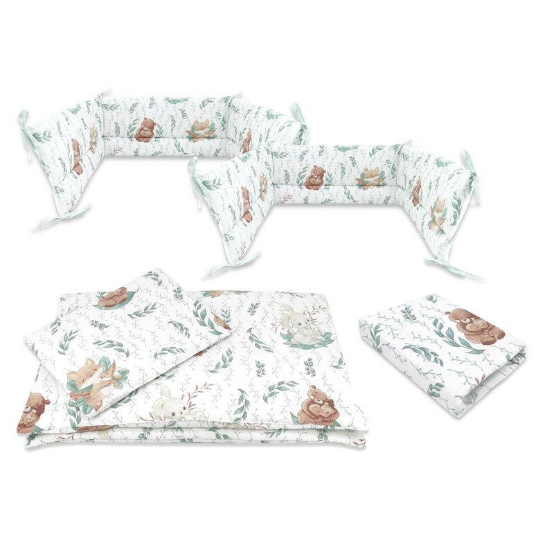Lenjerie patut cu 5 piese, MimiNu, Cu cearceaf 120x60 cm, Pilota, Pernuta, 2 aparatori, Din bumbac certificat Oeko Tex Standard 100, Lulu Natural Lenjerie patut cu 5 piese, MimiNu, Cu cearceaf 120x60 cm, Pilota, Pernuta, 2 aparatori, Din bumbac certificat Oeko Tex Standard 100, Lulu Natural