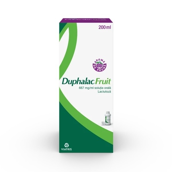 Duphalac Fruit solutie orala, 667 mg/ml, 200 ml, Viatris Duphalac Fruit solutie orala, 667 mg/ml, 200 ml, Viatris