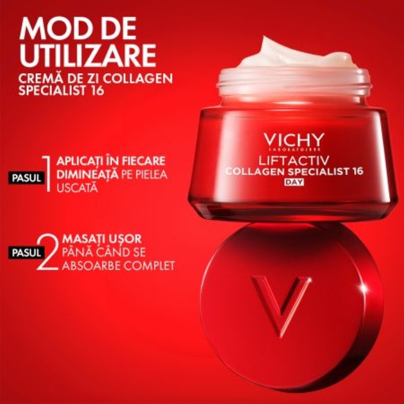 Crema de zi antirid pentru toate tipurile de ten Liftactiv Collagen Specialist 16, 50 ml, Vichy Crema de zi antirid pentru toate tipurile de ten Liftactiv Collagen Specialist 16, 50 ml, Vichy