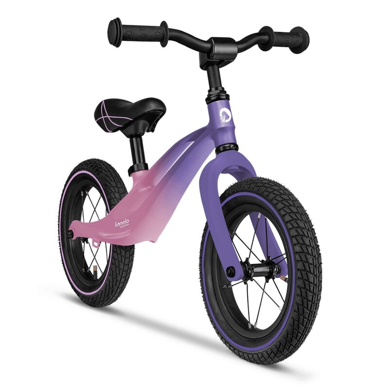 Lionelo - Bicicleta cu roti gonflabile, cu cadru din magneziu, fara pedale, 12 \'\', Bart Air , Pink Violet Lionelo - Bicicleta cu roti gonflabile, cu cadru din magneziu, fara pedale, 12 \'\', Bart Air , Pink Violet