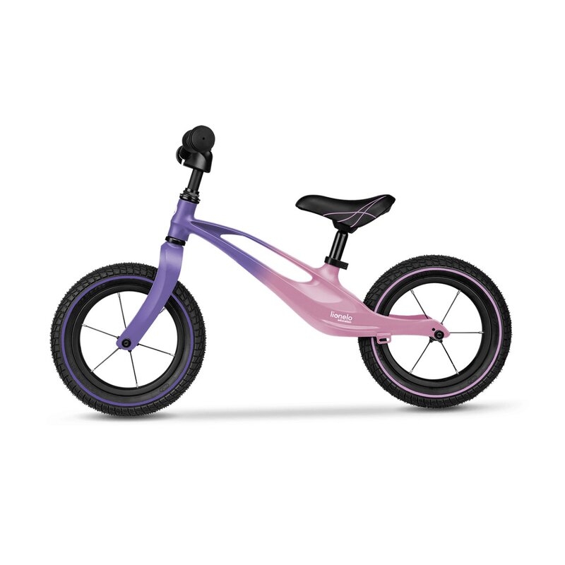 Lionelo - Bicicleta cu roti gonflabile, cu cadru din magneziu, fara pedale, 12 \'\', Bart Air , Pink Violet Lionelo - Bicicleta cu roti gonflabile, cu cadru din magneziu, fara pedale, 12 \'\', Bart Air , Pink Violet