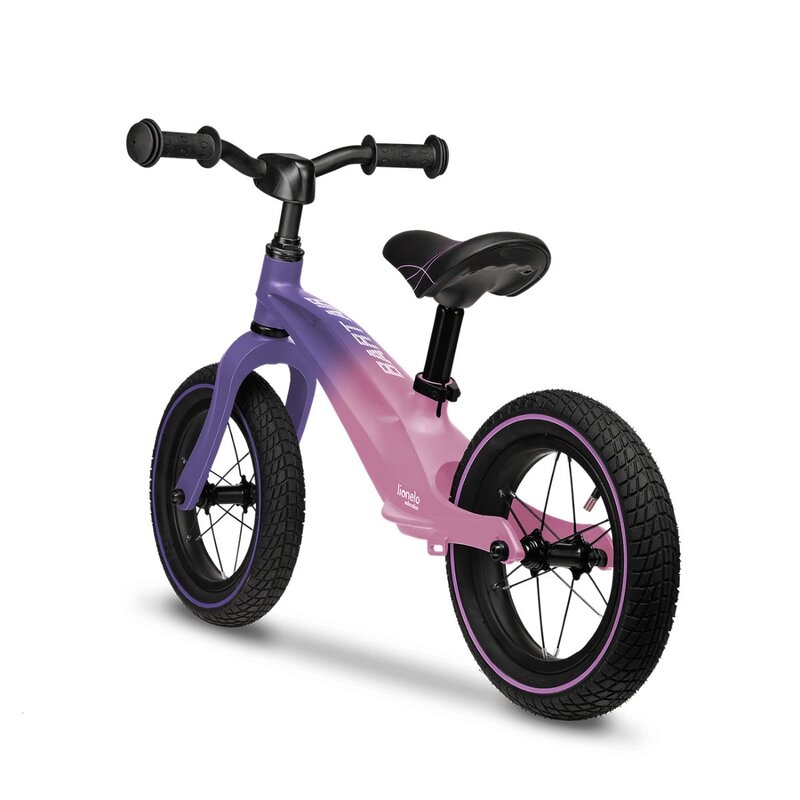 Lionelo - Bicicleta cu roti gonflabile, cu cadru din magneziu, fara pedale, 12 \'\', Bart Air , Pink Violet Lionelo - Bicicleta cu roti gonflabile, cu cadru din magneziu, fara pedale, 12 \'\', Bart Air , Pink Violet