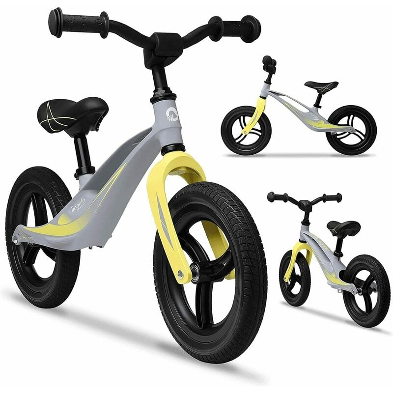 Lionelo - Bicicleta fara pedale, cu cadru din magneziu, Bart Tour, 12 \'\', Grey Stone Lionelo - Bicicleta fara pedale, cu cadru din magneziu, Bart Tour, 12 \'\', Grey Stone