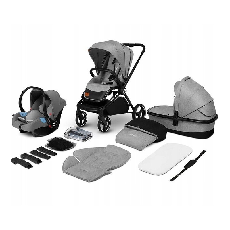 Lionelo - Carucior compact Mika, 3 in 1, Cadru din aluminiu, Cu landou intarit si salteluta moale, Scoica auto, Reversibil, Maner ajustabil, Huse pentru picioare, Plasa de tantari, Husa de ploaie, Pana la 22 kg, Gri Deschis Lionelo - Carucior compact Mika, 3 in 1, Cadru din aluminiu, Cu landou intarit si salteluta moale, Scoica auto, Reversibil, Maner ajustabil, Huse pentru picioare, Plasa de tantari, Husa de ploaie, Pana la 22 kg, Gri Deschis