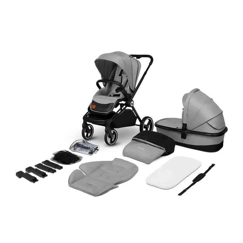 Lionelo - Carucior compact Mika, 2 in 1, Cadru din aluminiu, Cu landou intarit si salteluta moale, Reversibil, Maner ajustabil, Huse pentru picioare, Plasa de tantari, Husa de ploaie, Pana la 22 kg, Gri Deschis Lionelo - Carucior compact Mika, 2 in 1, Cadru din aluminiu, Cu landou intarit si salteluta moale, Reversibil, Maner ajustabil, Huse pentru picioare, Plasa de tantari, Husa de ploaie, Pana la 22 kg, Gri Deschis