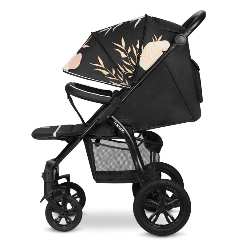 Lionelo - Carucior sport Annet Tour Lovin, Editie Limitata, De la nastere, UPF 50+, Cu maner reglabil, Plasa de tantari, Suport biberon, Saculet pentru picioare, Pana la 22 kg, Negru