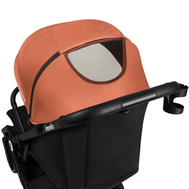 Lionelo - Carucior sport Cloe, De la nastere, Cu accesorii, Cadru din aluminiu, 0-22 kg, Usor, Pliabil cu o singura mana, Ideal pentru toate tipurile de suprafete, Maro