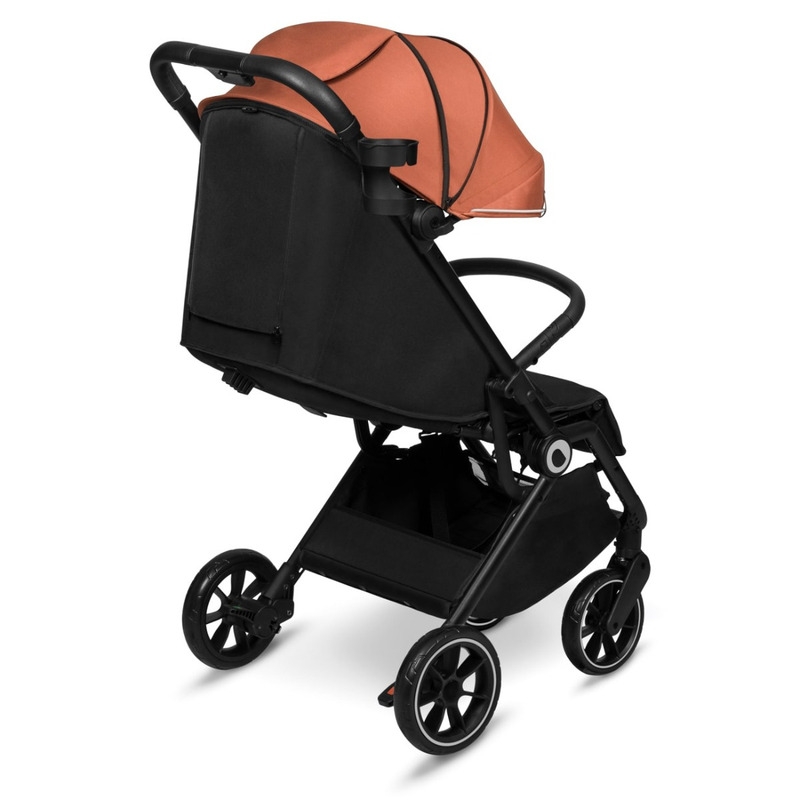 Lionelo - Carucior sport Cloe, De la nastere, Cu accesorii, Cadru din aluminiu, 0-22 kg, Usor, Pliabil cu o singura mana, Ideal pentru toate tipurile de suprafete, Maro