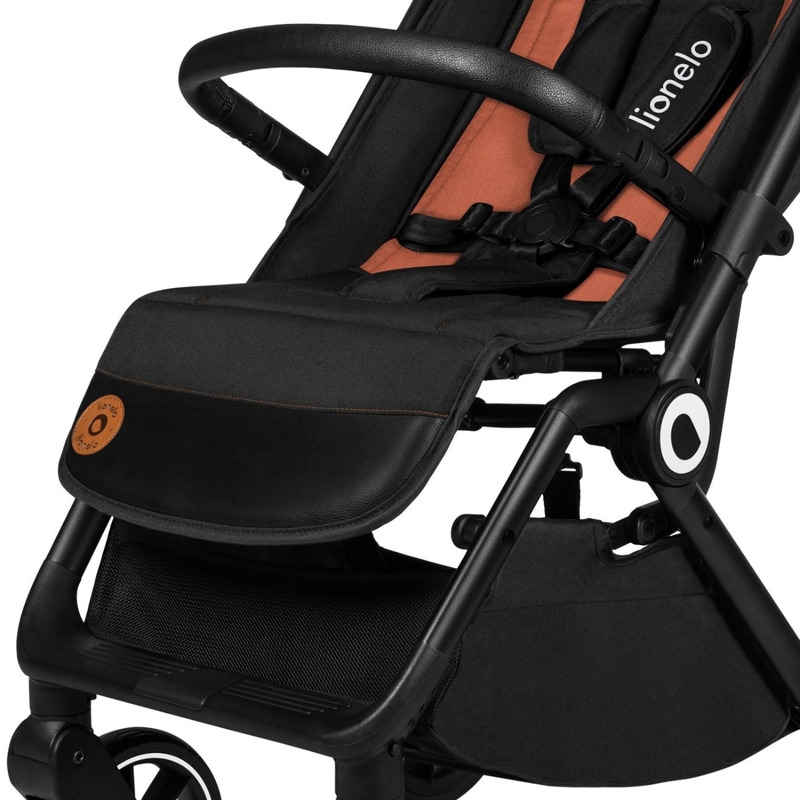 Lionelo - Carucior sport Cloe, De la nastere, Cu accesorii, Cadru din aluminiu, 0-22 kg, Usor, Pliabil cu o singura mana, Ideal pentru toate tipurile de suprafete, Maro