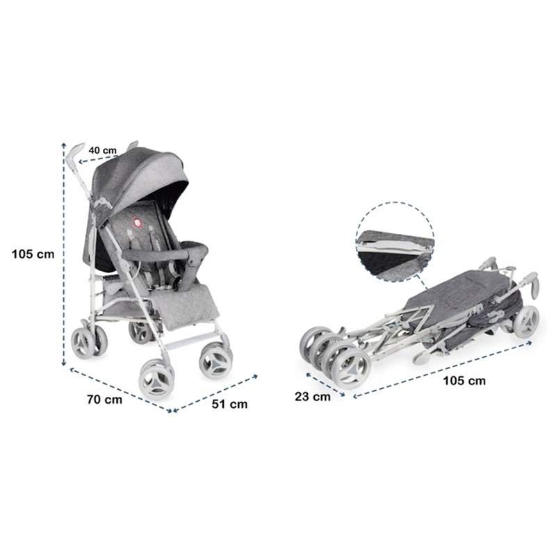 Lionelo - Carucior sport Irma, Grey/ Dark Grey
