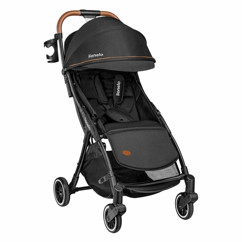 Lionelo - Carucior sport Julie One, De la nastere, Cu accesorii, Cadru din aluminiu, 0-22 kg, Negru Lionelo - Carucior sport Julie One, De la nastere, Cu accesorii, Cadru din aluminiu, 0-22 kg, Negru