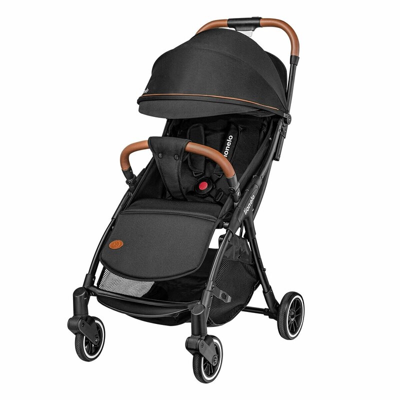 Lionelo - Carucior sport Julie One, De la nastere, Cu accesorii, Cadru din aluminiu, 0-22 kg, Negru Lionelo - Carucior sport Julie One, De la nastere, Cu accesorii, Cadru din aluminiu, 0-22 kg, Negru