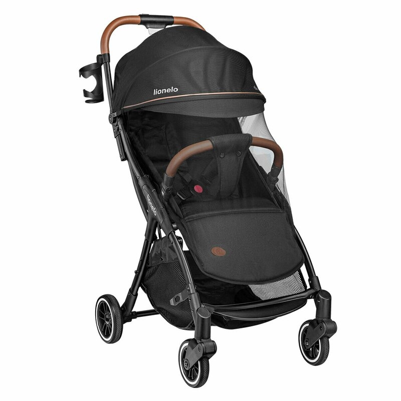 Lionelo - Carucior sport Julie One, De la nastere, Cu accesorii, Cadru din aluminiu, 0-22 kg, Negru Lionelo - Carucior sport Julie One, De la nastere, Cu accesorii, Cadru din aluminiu, 0-22 kg, Negru